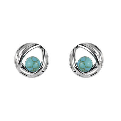 Boucles d'oreilles en argent et Turquoise (dagen)