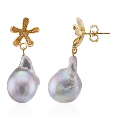 Boucles d'oreilles en argent et Perle de culture d'eau douce (TPC)