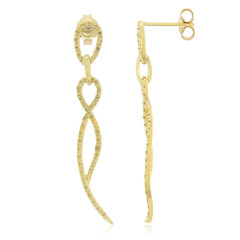 Boucles d'oreilles en argent et Diamant fantaisie