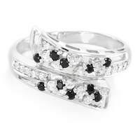 Bague en argent et Spinelle noir