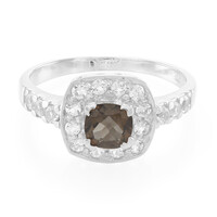Bague en argent et Quartz fumé