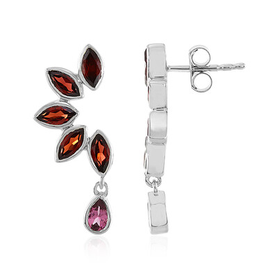 Boucles d'oreilles en argent et Grenat du Mozambique