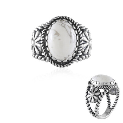 Bague en argent et Howlite (Desert Chic)