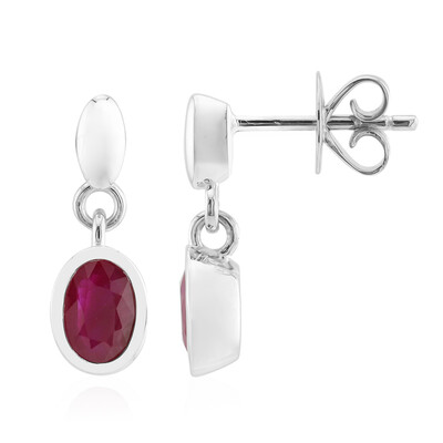 Boucles d'oreilles en argent et Rubis de Birmanie (Pallanova)