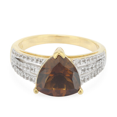 Bague en argent et Quartz cognac