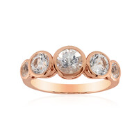 Bague en or et Danburite rose du Mexique