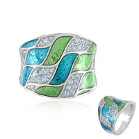 Bague en argent et Topaze bleu Suisse
