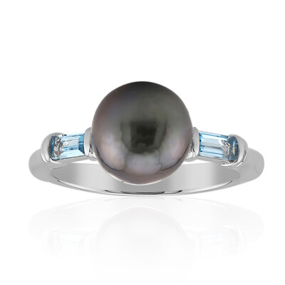Bague en argent et Perle de culture de Tahiti (TPC)