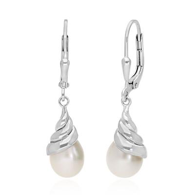 Boucles d'oreilles en argent et Perle de culture d'eau douce