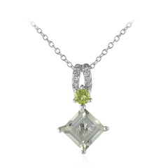 Collier en argent et Améthyste verte