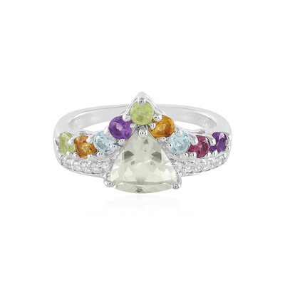 Bague en argent et Améthyste verte