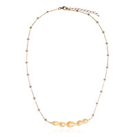Collier en argent et Perle de culture d'eau douce orange (TPC)
