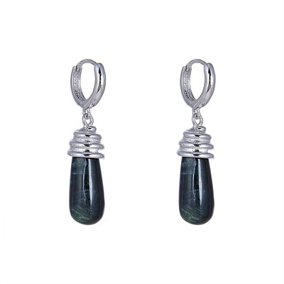 Boucles d'oreilles en argent et Séraphinite