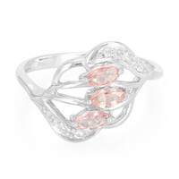 Bague en argent et Saphir Padparadscha