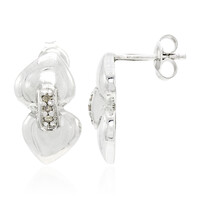 Boucles d'oreilles en argent et Diamant champagne