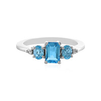 Bague en argent et Topaze bleu Suisse