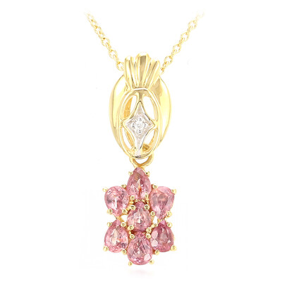Collier en or et Saphir Padparadscha non chauffé (AMAYANI)