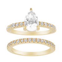 Bague en argent et Topaze blanche