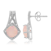 Boucles d'oreilles en argent et Opale rose