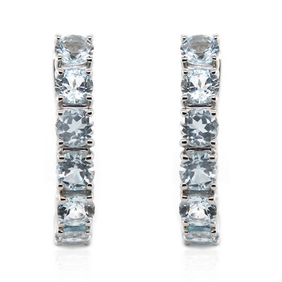 Boucles d'oreilles en argent et Topaze bleu ciel