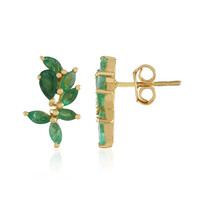 Boucles d'oreilles en argent et Emeraude de Zambie