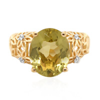 Bague en argent et Citrine jaune citron