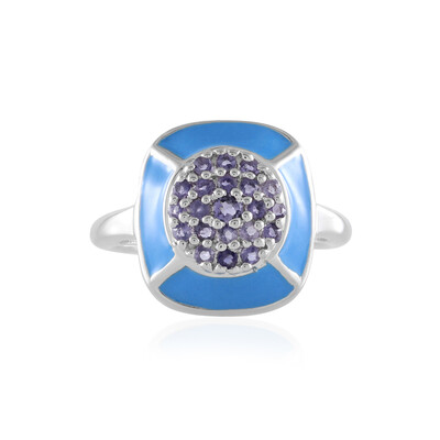 Bague en argent et Iolite de Madagascar