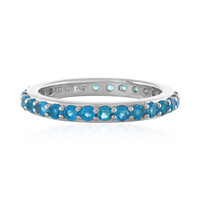 Bague en argent et Apatite bleu néon