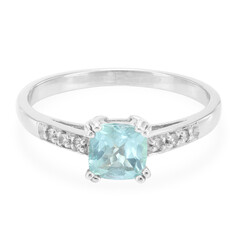 Bague en argent et Fluorapatite verte