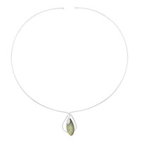 Collier ras du cou (Choker) en argent et Labradorite