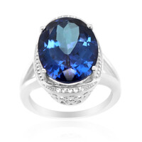 Bague en argent et Topaze bleu roi