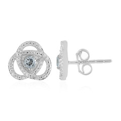 Boucles d'oreilles en argent et Topaze bleu ciel
