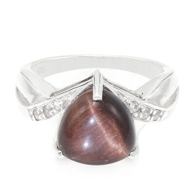 Bague en argent et Œil-de-tigre rouge