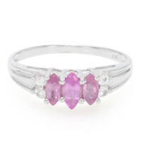 Bague en argent et Saphir rose de Ceylan