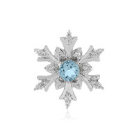 Pendentif en argent et Topaze bleu ciel
