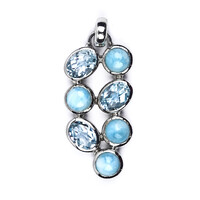 Pendentif en argent et Topaze bleue