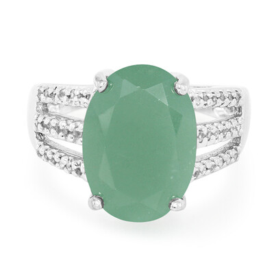 Bague en argent et Calcédoine verte