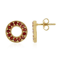 Boucles d'oreilles en argent et Rubis de Tanzanie (Adela Silber)