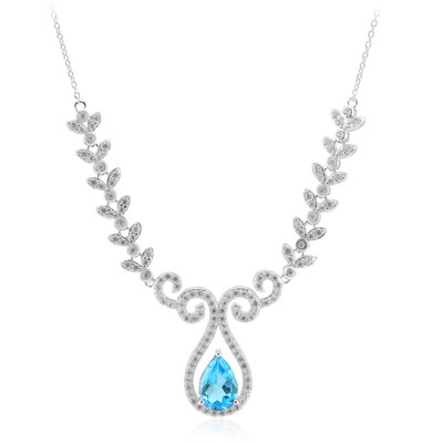 Collier en argent et Topaze bleu Suisse