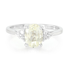 Bague en argent et Kunzite jaune canari