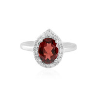 Bague en argent et Grenat du Mozambique
