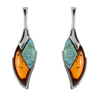 Boucles d'oreilles en argent et Ambre baltique