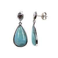 Boucles d'oreilles en argent et Larimar