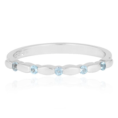 Bague en argent et Topaze bleu Suisse