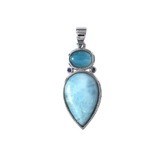 Pendentif en argent et Larimar