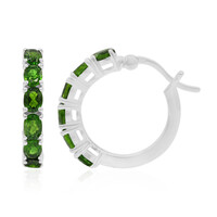Boucles d'oreilles en argent et Diopside de Russie