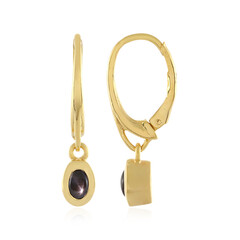 Boucles d'oreilles en argent et Saphir étoilé noir