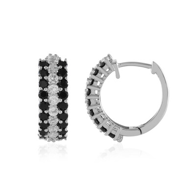 Boucles d'oreilles en argent et Spinelle noir