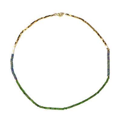 Collier en argent et Diopside de Russie
