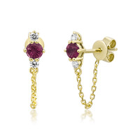 Boucles d'oreilles en or et Rubis AAA du Mozambique (CIRARI)